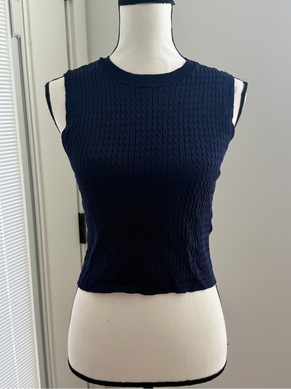 Forever 21 Navy Textured Sleeveless Knit Tank